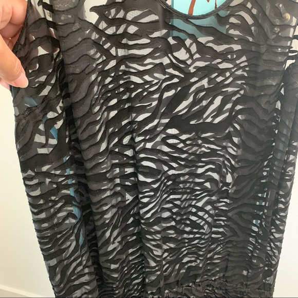 NWT Marciano Black Sheer Zebra Stripes Tunic - Picture 5 of 5